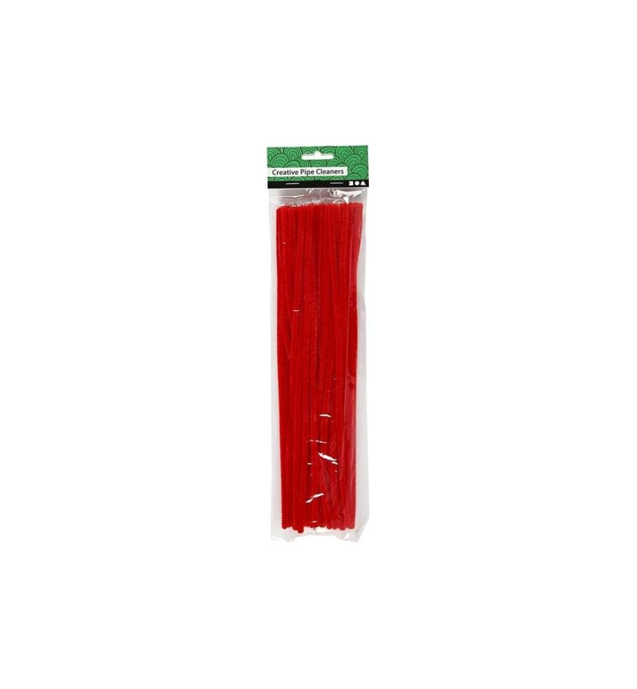 CREATIV COMPANY - Chenilledraht 6 mm, 50 Stück Rot