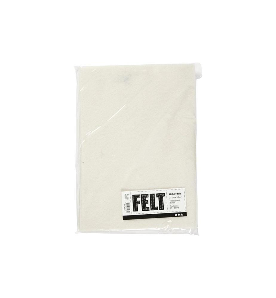 CREATIV COMPANY - Feutre de bricolage 1.5 - 2 mm, A4, 10 feuilles, Nature