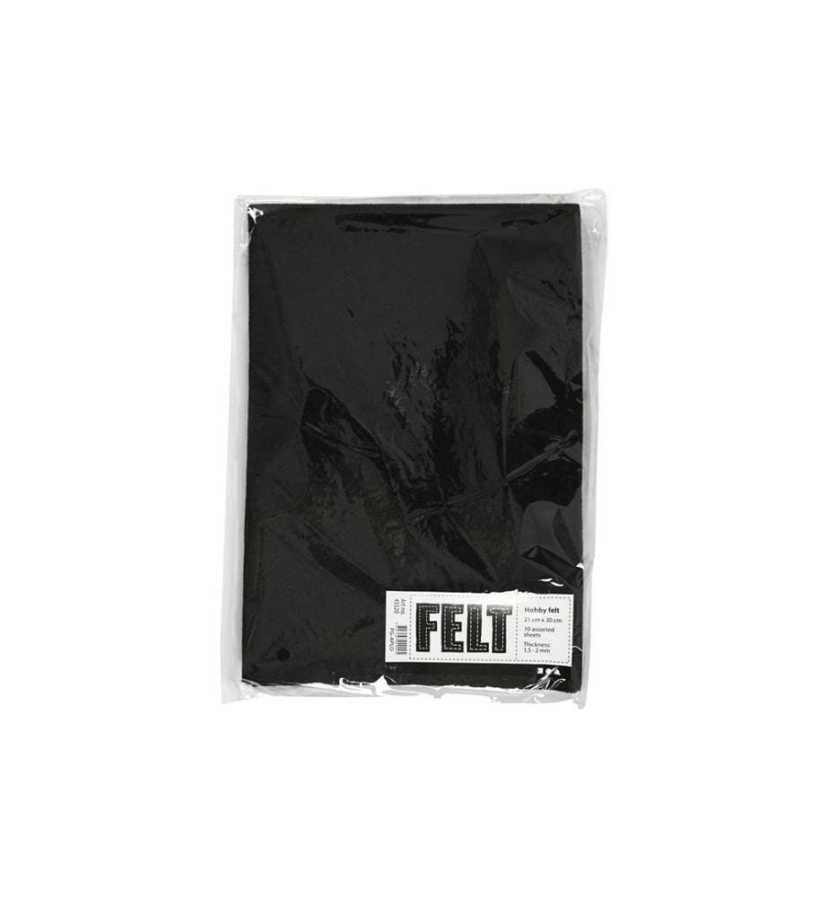 CREATIV COMPANY - Feutre de bricolage 1.5 - 2 mm, A4, 10 feuilles, Noir