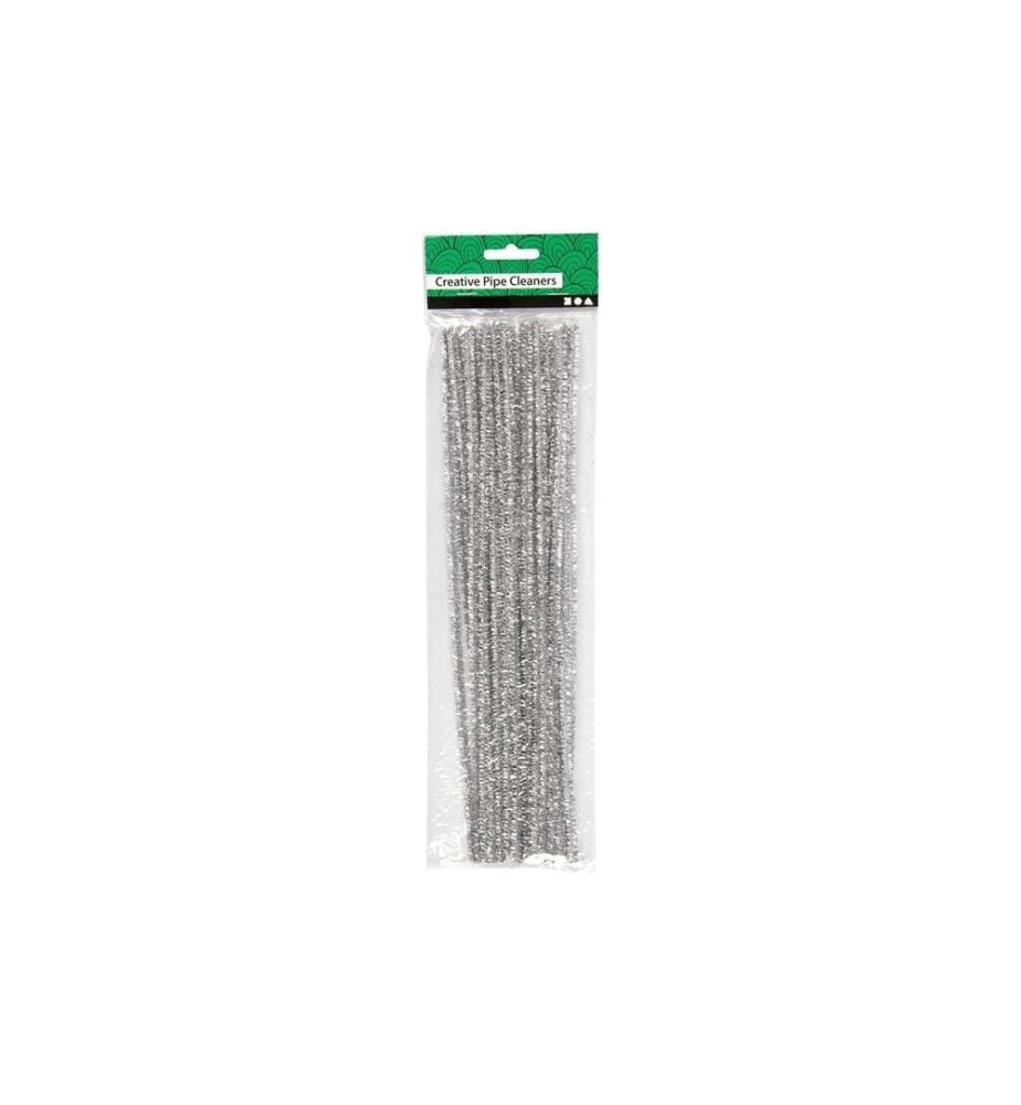 CREATIV COMPANY - Chenilledraht 6 mm, 24 Stück, Silber