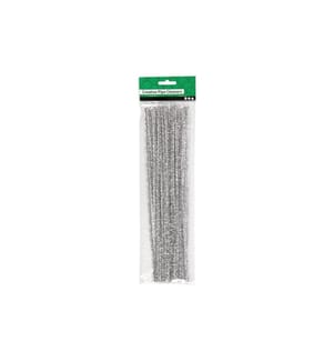 CREATIV COMPANY - Chenilledraht 6 mm, 24 Stück, Silber