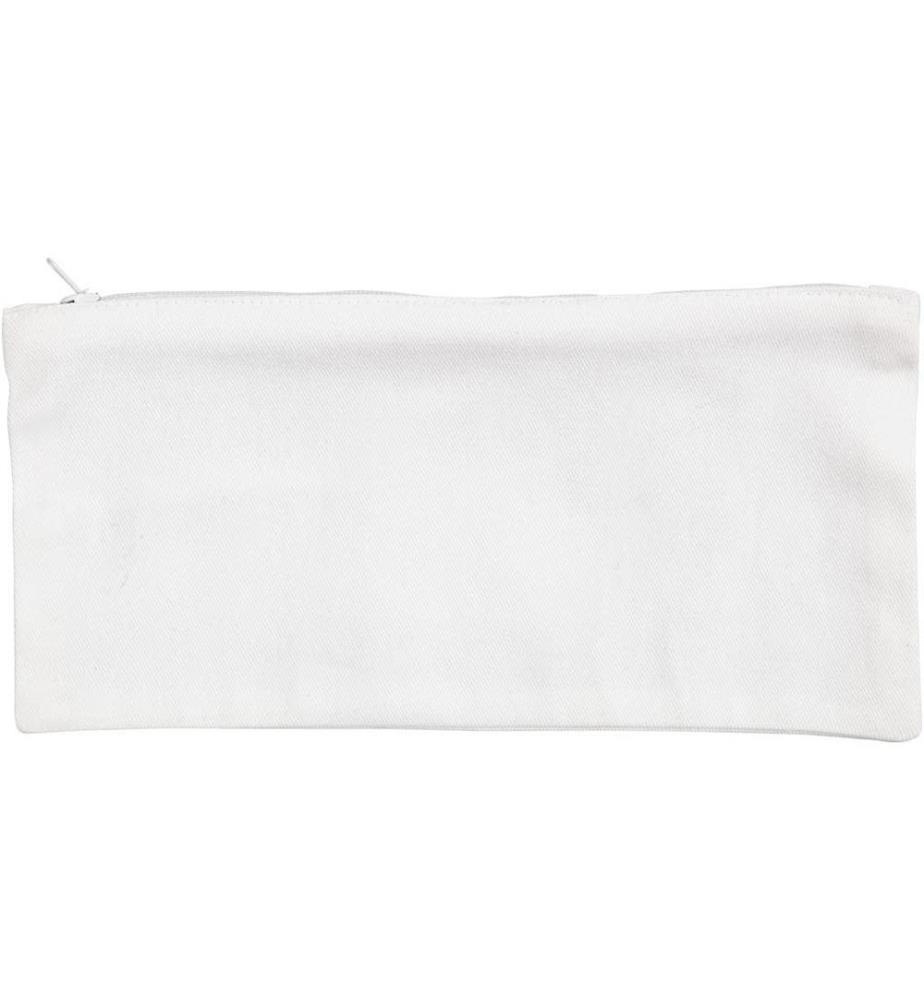 CREATIV COMPANY - Trousse à crayons en coton 11 x 23 cm, Blanc