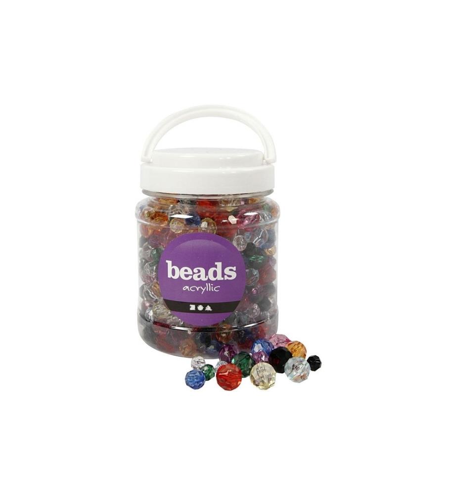 CREATIV COMPANY - Facettenperlen 500 g, Sortiert