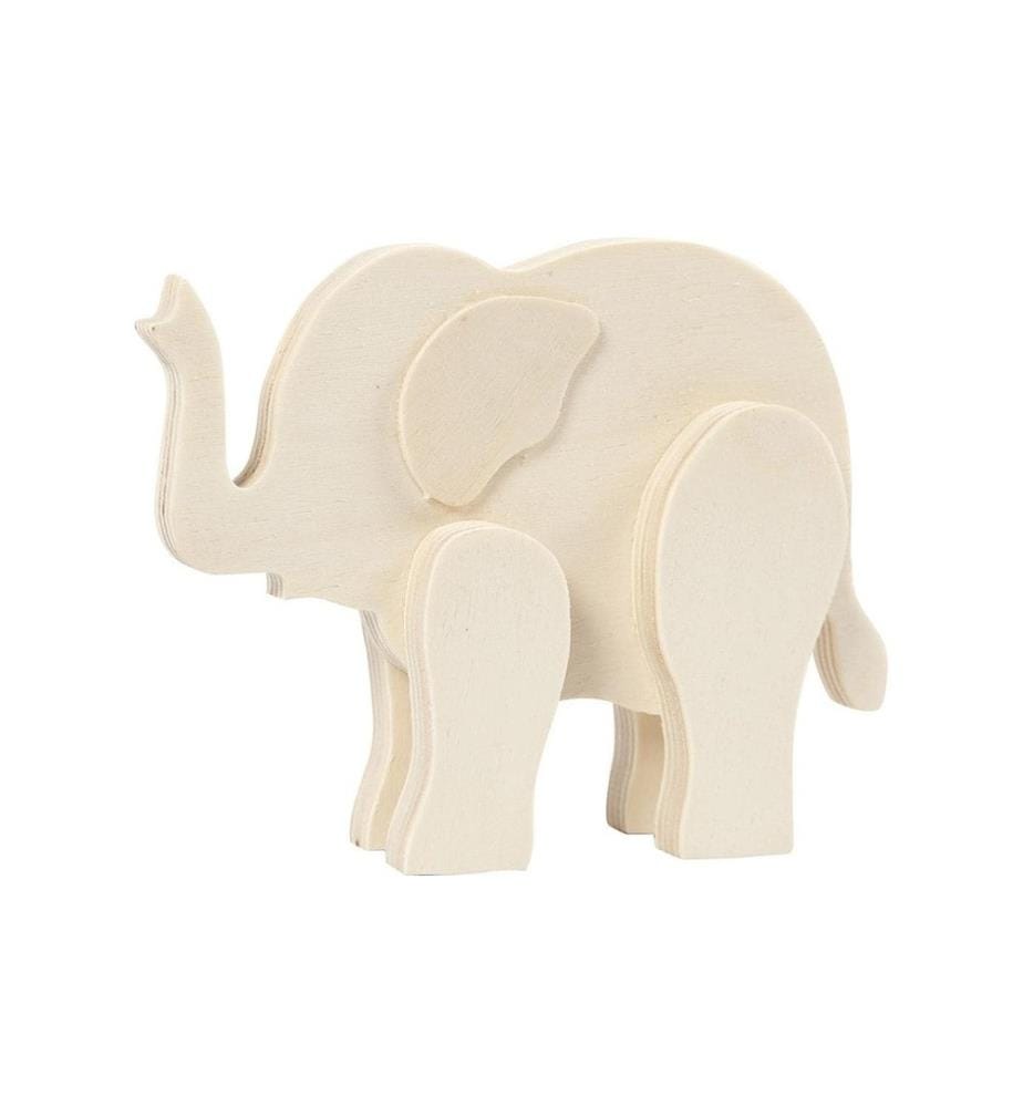 CREATIV COMPANY - Holzartikel Tierfigur Elefant 12 x 16 cm