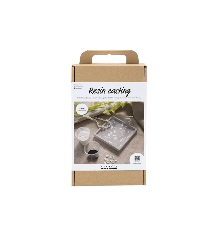 CREATIV COMPANY - Résine de coulée  Plateau Avec Terrazzo Noir/Blanc