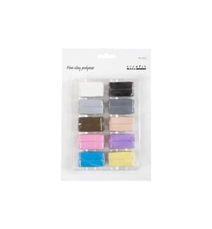 CREATIV COMPANY - Argile à modeler Fine Clay 10 x 20 g, couleurs pastel