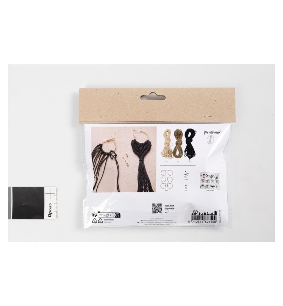 CREATIV COMPANY - Kits de bricolage Boucles d'oreilles en macramé Noir/marron olive/beige