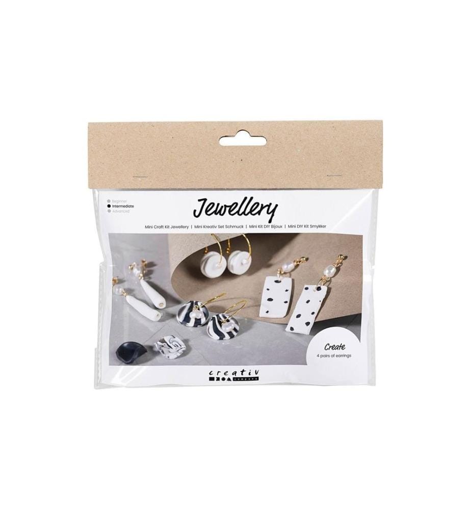 CREATIV COMPANY - Kits de bricolage pour bijoux Boucles d'oreilles noir/blanc