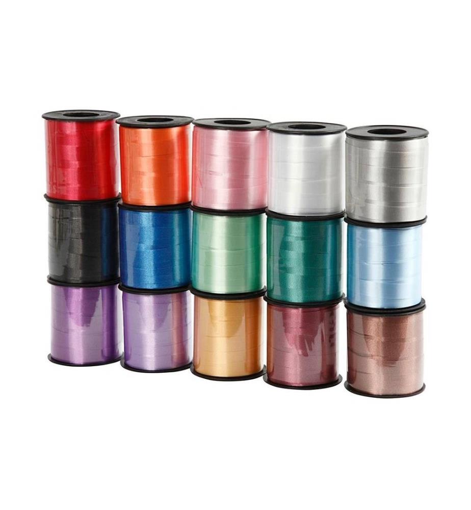 CREATIV COMPANY - Kräuselband 10 mm, Sortierte Farben, 15 Stück