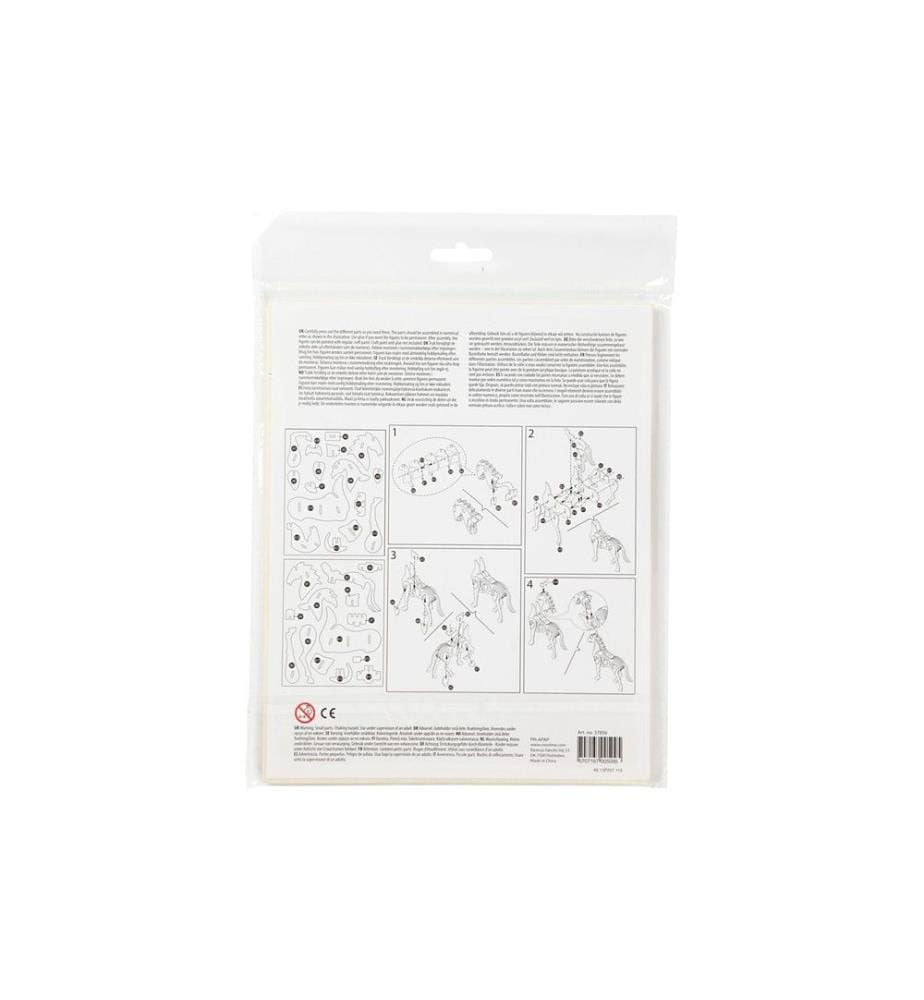 CREATIV COMPANY - Article en bois Figure 3D Cheval, 1 pièce