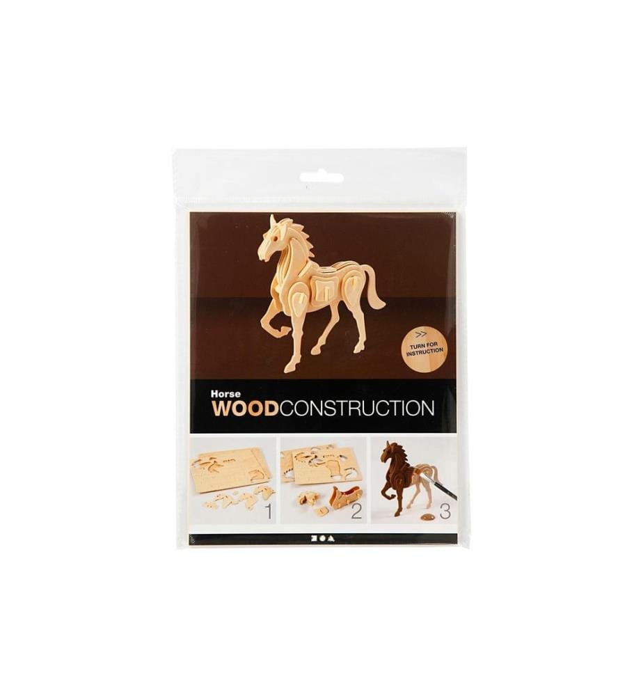 CREATIV COMPANY - Article en bois Figure 3D Cheval, 1 pièce