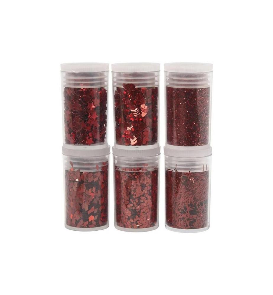 CREATIV COMPANY - Glitzerset Rot, 6 x 5 g