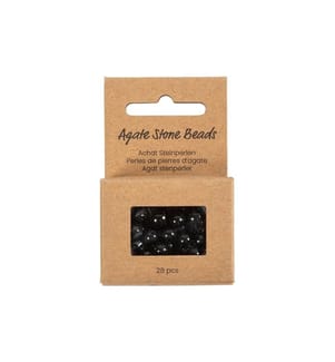 CREATIV COMPANY - Perlen-Set Achatstein Schwarz, 6-10 mm