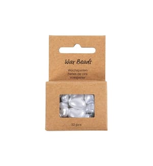 CREATIV COMPANY - Perlen-Set Wachsperlen Weiss, 7-14 mm