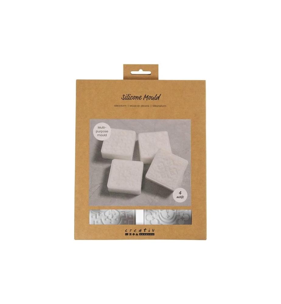 CREATIV COMPANY - Silikon Form Giessform Quadratisch, 4 Stück