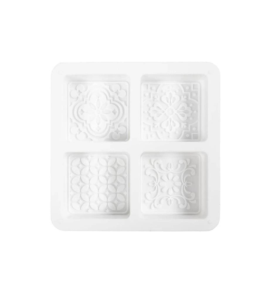 CREATIV COMPANY - Silikon Form Giessform Quadratisch, 4 Stück