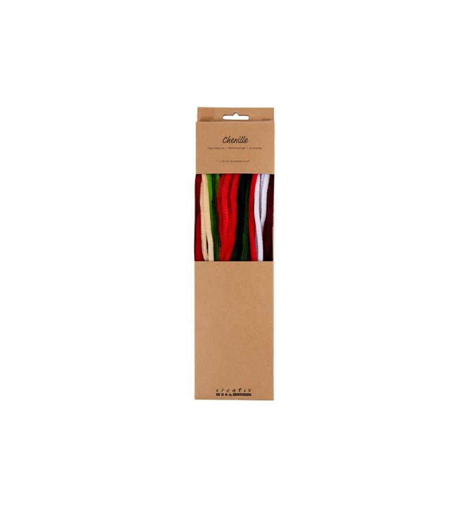 CREATIV COMPANY - Fil-chenille 25 pièces, couleurs de Noël
