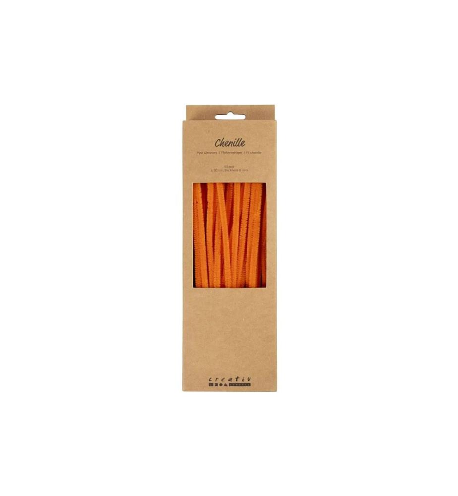 CREATIV COMPANY - Chenilledraht 50 Stück, Orange
