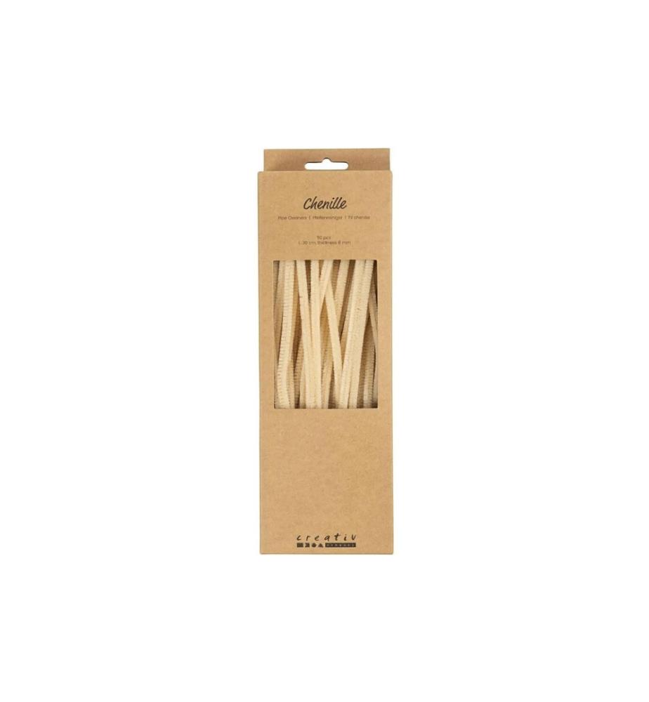 CREATIV COMPANY - Chenilledraht 50 Stück, Beige