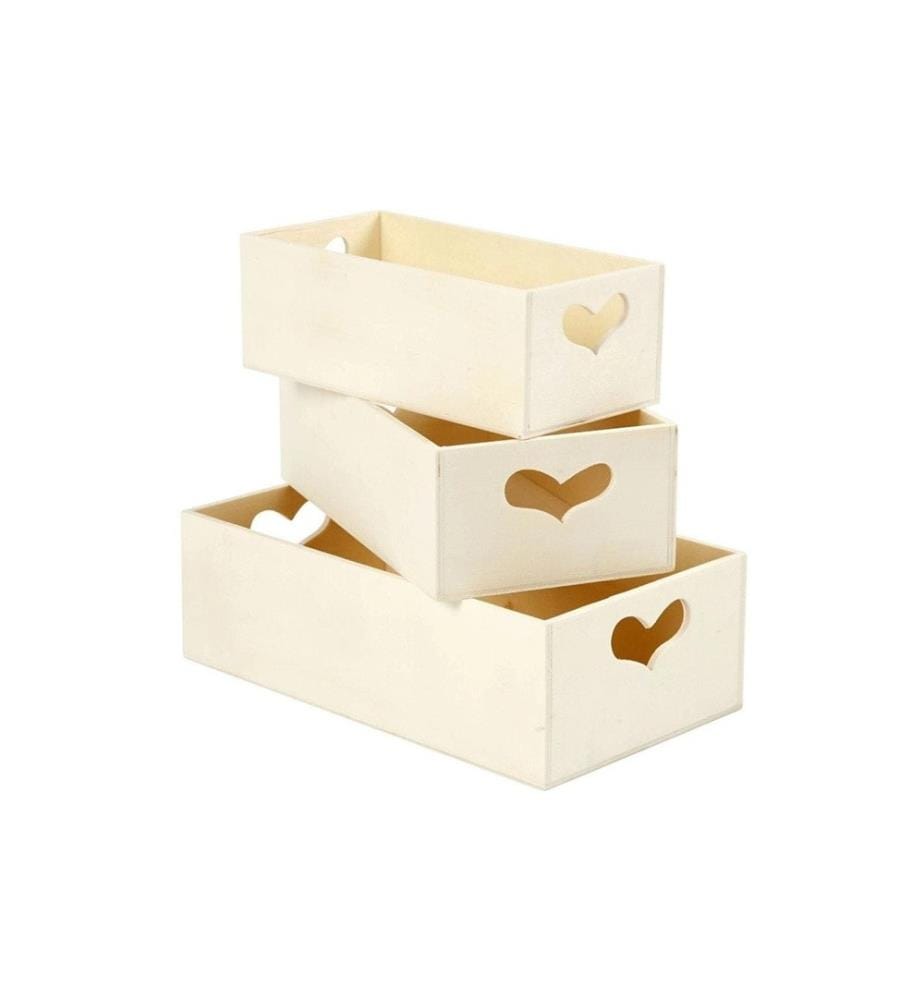 CREATIV COMPANY - Holzkisten 3 Stück