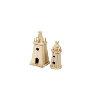 CREATIV COMPANY - Mini figurine Phare 2 pièces, marron