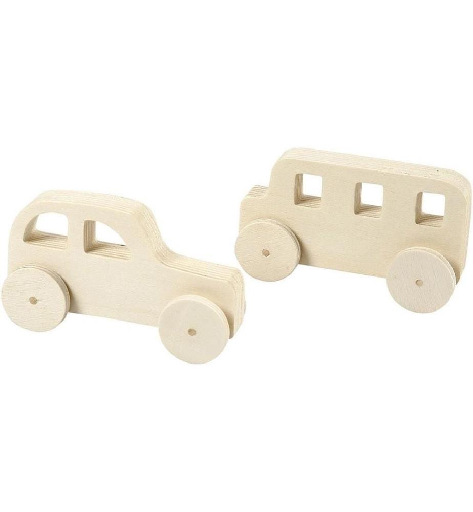 CREATIV COMPANY - Mini figurine Voitures 2 pièces, marron
