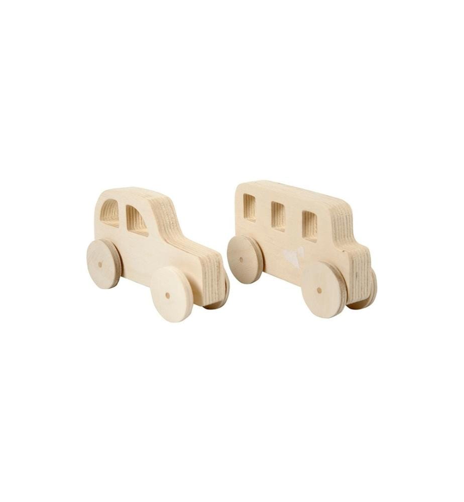 CREATIV COMPANY - Mini figurine Voitures 2 pièces, marron
