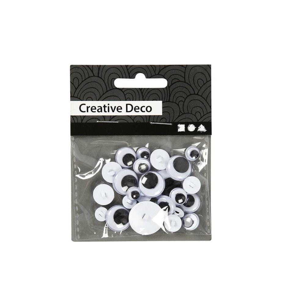 CREATIV COMPANY - Wackelaugen  Ø 8-20 mm 24 Stück