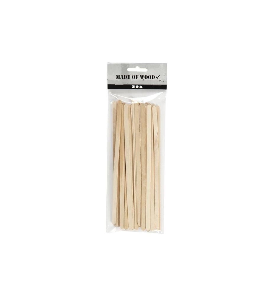 CREATIV COMPANY - Petites pièces en bois 19 cm x 6 mm Bâton de glace, 30 pièces