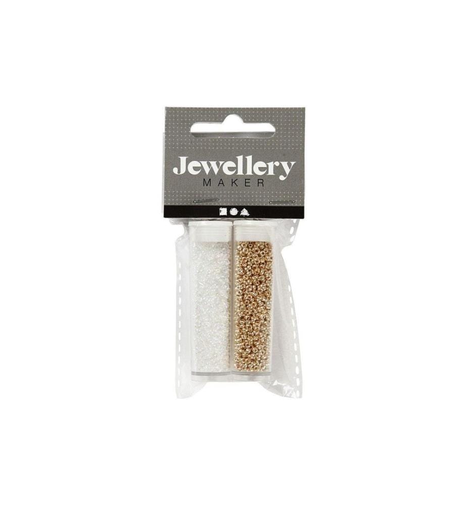 CREATIV COMPANY - Perles de rocaille 15/0 Rosé/Blanc