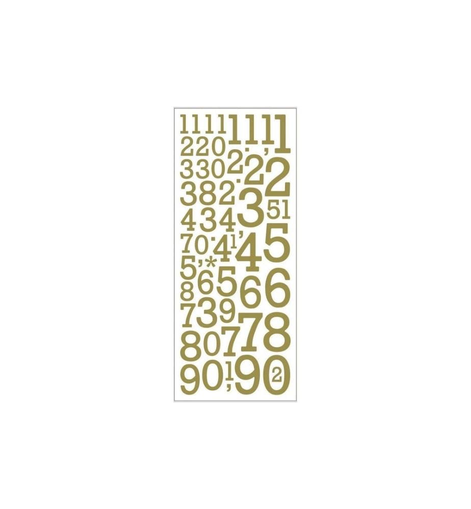 CREATIV COMPANY - Metallic Sticker Zahlen 1 Blatt, Gold
