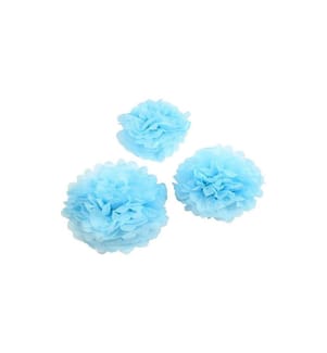 CREATIV COMPANY - Pompons 20 + 24 + 30 cm 3 Stück, Hellblau