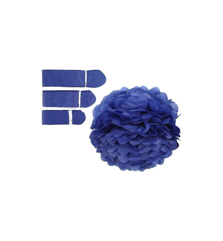 CREATIV COMPANY - Pompons 20 + 24 + 30 cm 3 Stück, Blau