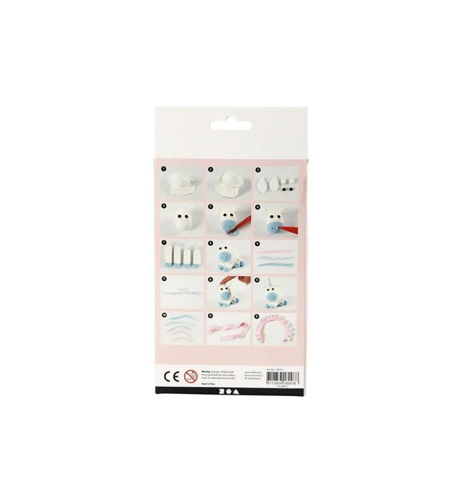 CREATIV COMPANY - Modellier-Set Foam & Silk Clay Set Einhorn, Blau