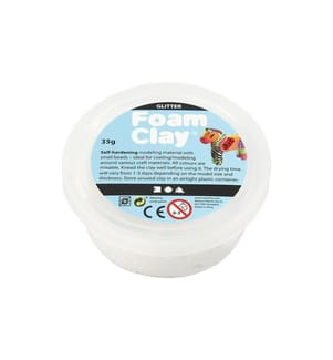 CREATIV COMPANY - Matière à modeler Foam Clay 35 g Blanc pailleté