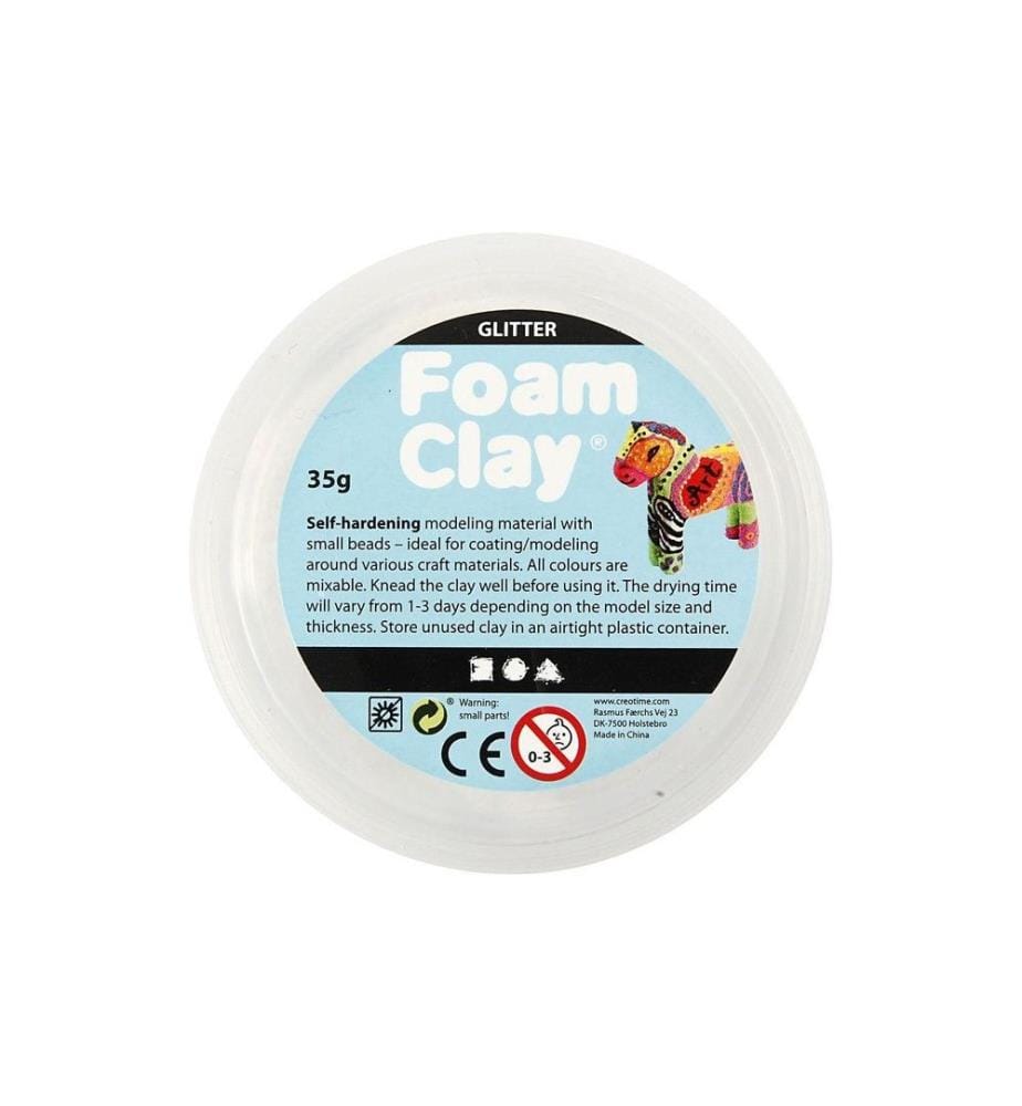 CREATIV COMPANY - Matière à modeler Foam Clay 35 g Blanc pailleté
