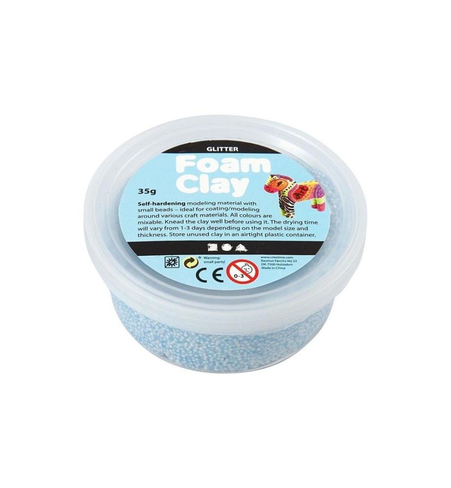 CREATIV COMPANY - Matière à modeler Foam Clay 35 g Paillettes Bleu clair