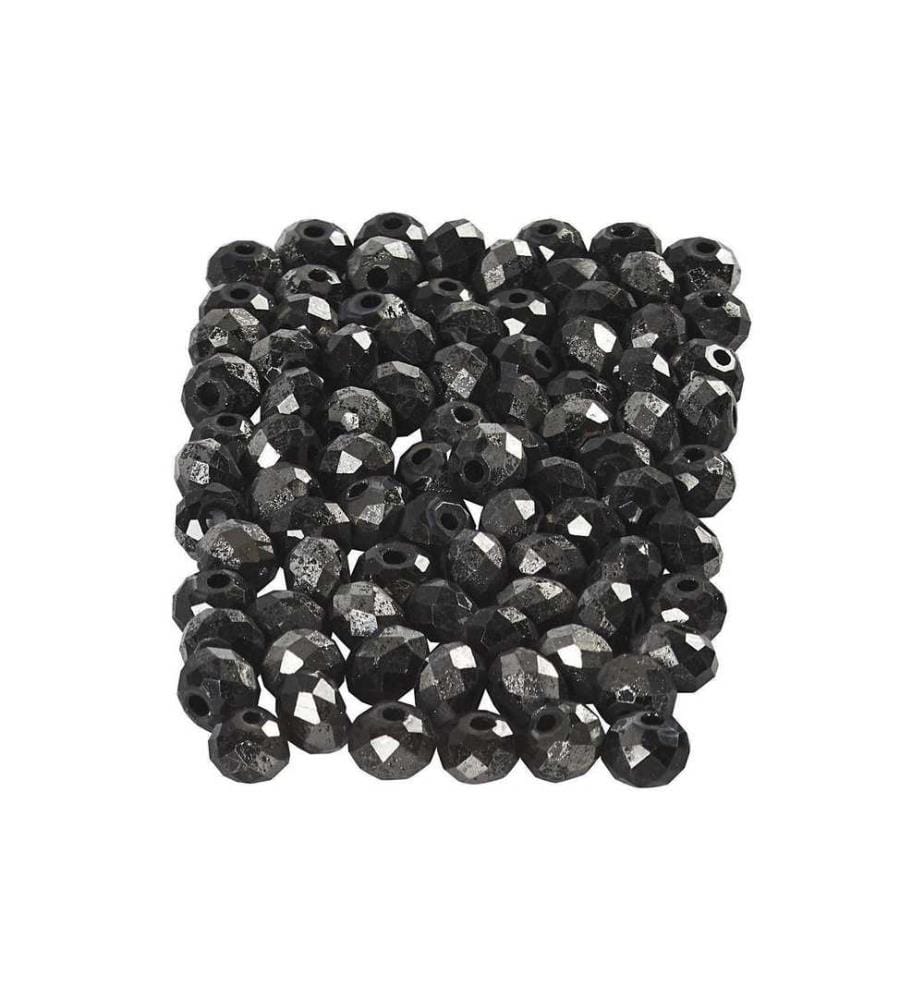 CREATIV COMPANY - Glasschliffperlen 3 mm x 4 mm Schwarz