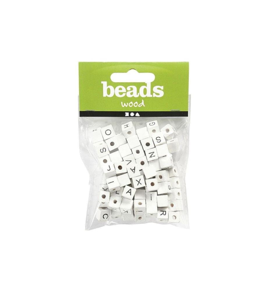 CREATIV COMPANY - Perles alphabet 8 mm x 8 mm x 8 mm bois