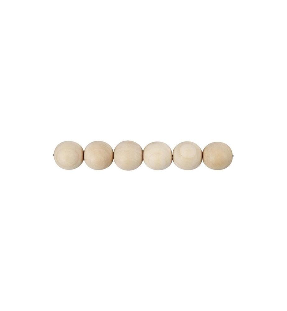 CREATIV COMPANY - Billes de bois D: 25 mm Taille du trou: 4.5 mm