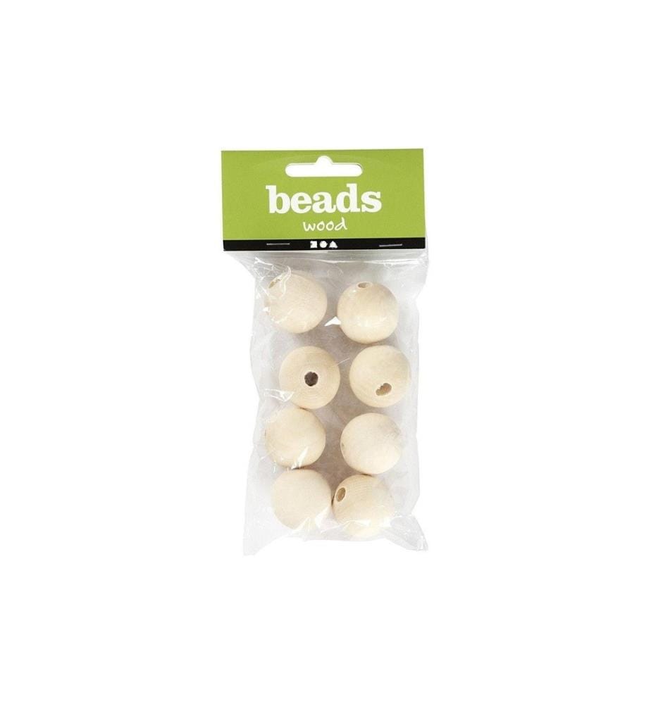 CREATIV COMPANY - Billes de bois D: 25 mm Taille du trou: 4.5 mm
