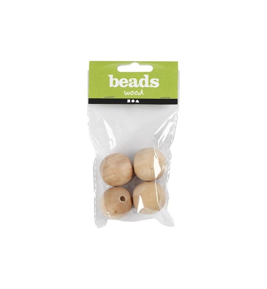 CREATIV COMPANY - Billes de bois D: 30 mm Taille du trou: 5 mm