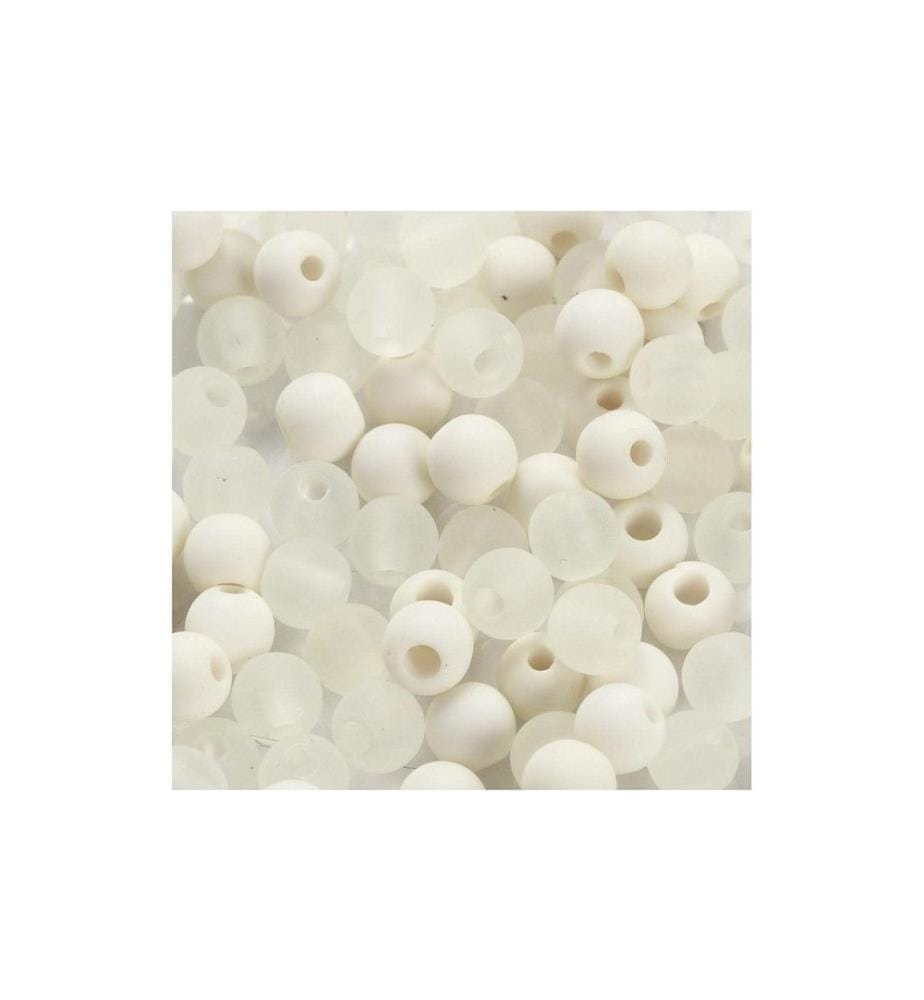 CREATIV COMPANY - Kunststoffperlen 6 mm, Weiss, 150 Stk.