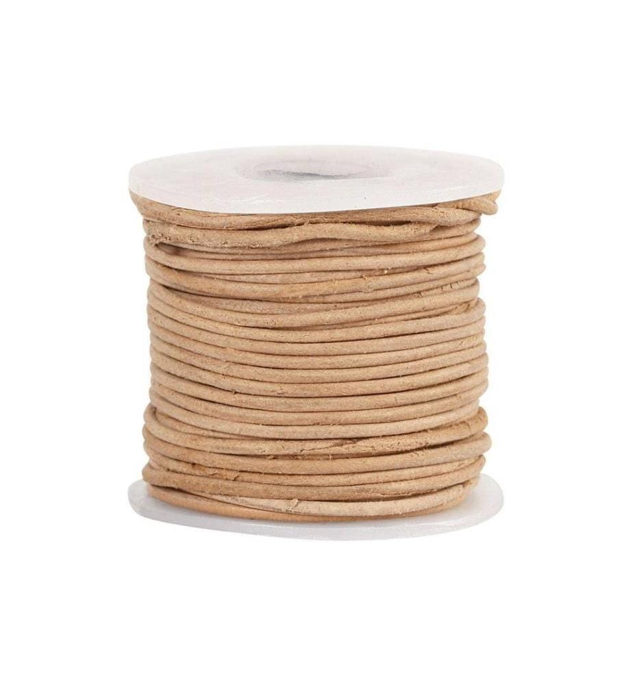 CREATIV COMPANY - Bande en cuir 1 mm, beige, 10 m
