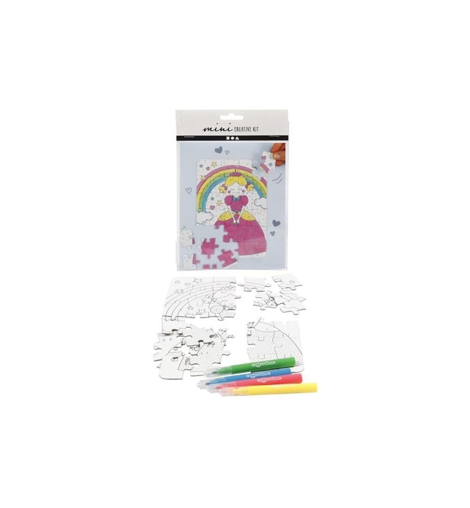 CREATIV COMPANY - Bastelset Puzzle Prinzessin, Weiss, 1 Set
