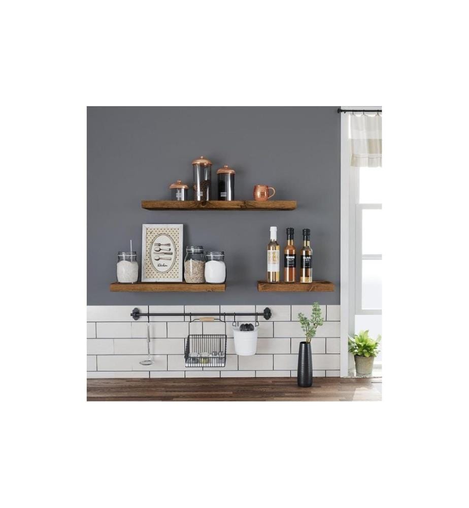 VASAGLE - Wandregal Ledge 80 x 3.8 cm, Braun
