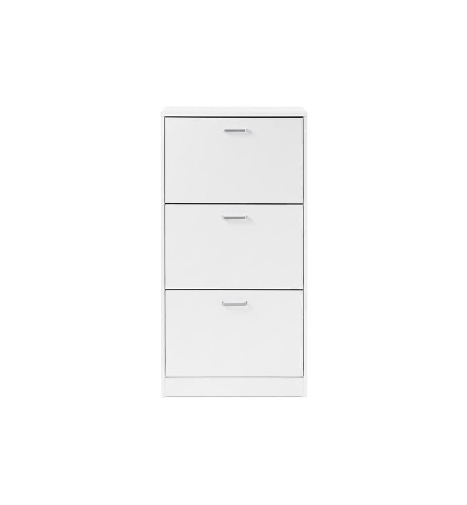VASAGLE - Schuhschrank  mit 3 Klappen aus Spanplatte, Weiss