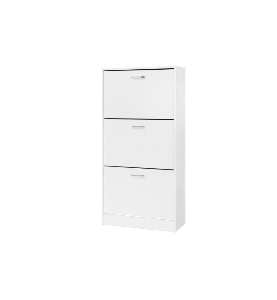 VASAGLE - Schuhschrank  mit 3 Klappen aus Spanplatte, Weiss