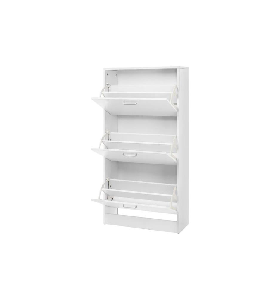 VASAGLE - Schuhschrank  mit 3 Klappen aus Spanplatte, Weiss