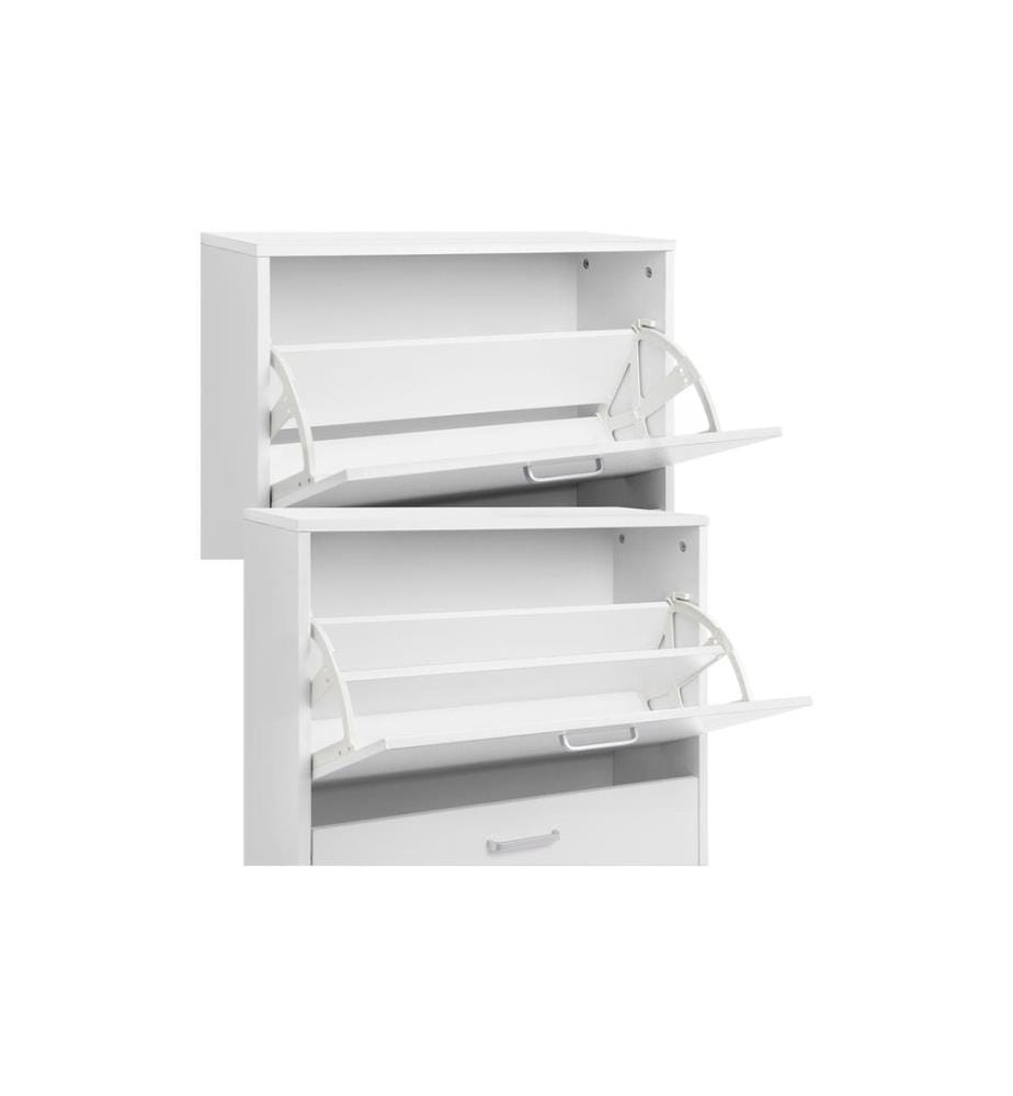 VASAGLE - Schuhschrank  mit 3 Klappen aus Spanplatte, Weiss